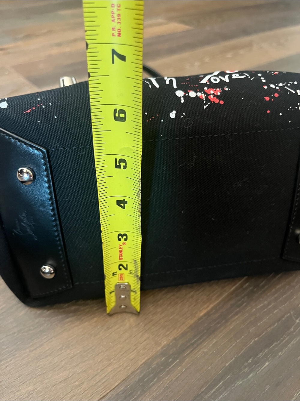 Christian Louboutin Black Mini Tote with Red Accents and Graffiti - Picture 7 of 7